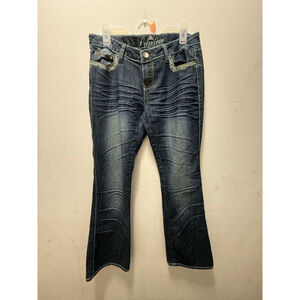 Women's Premiere Blue Boot Cut Jeans with White Stitching, Juniors 11